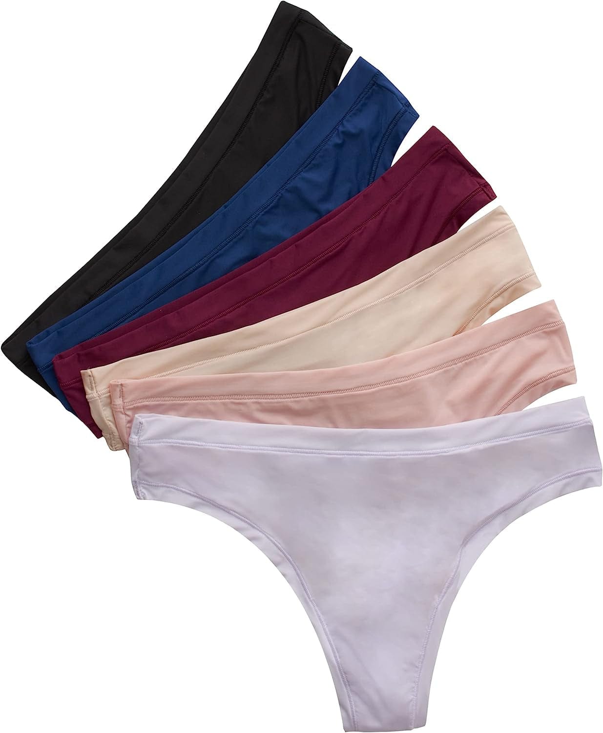 Hanes Women'S Comfortflex Fit Microfiber Panties, Moisture Wicking Underwear, Cooling and Breathable, 6-Pack Assorted / Thong / Small