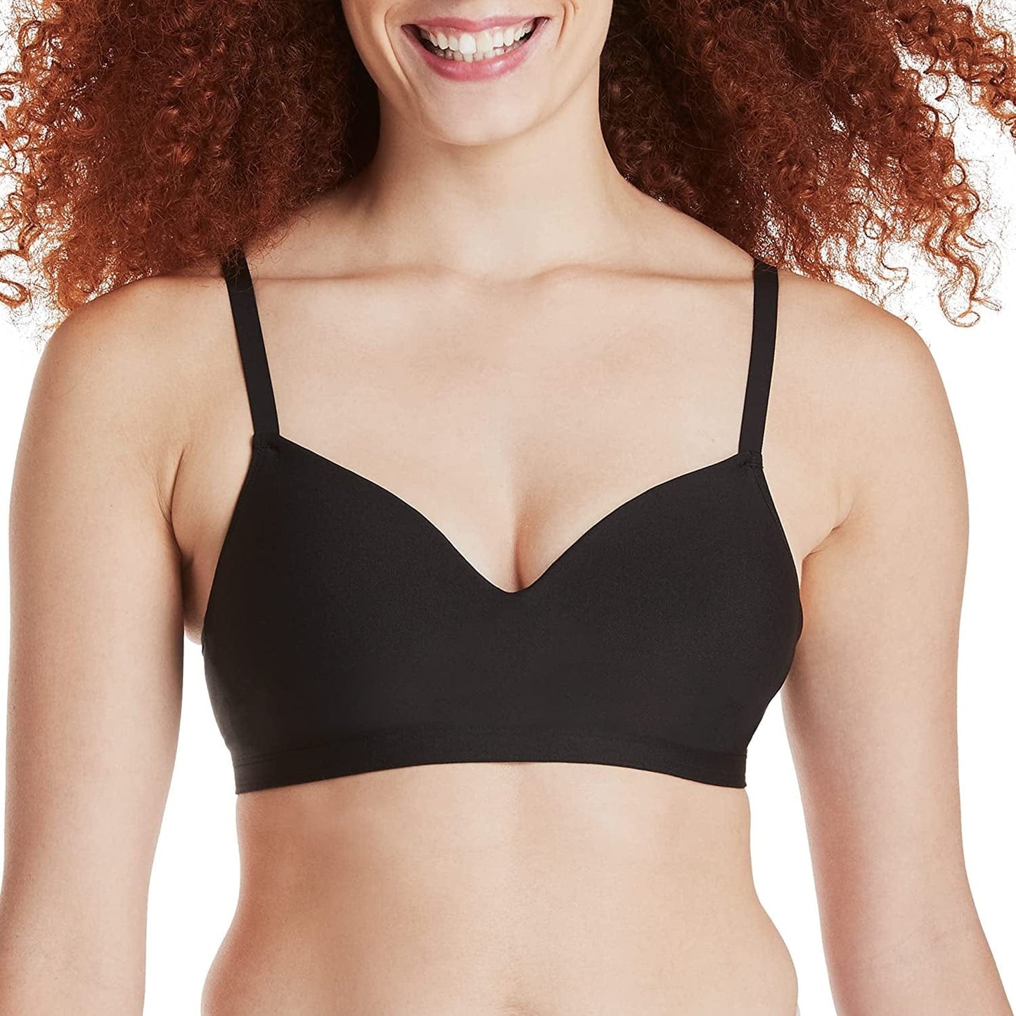 Hanes Women'S Smoothtec Comfortflex Fit Wirefree Bra MHG199 Black Embellished / Small