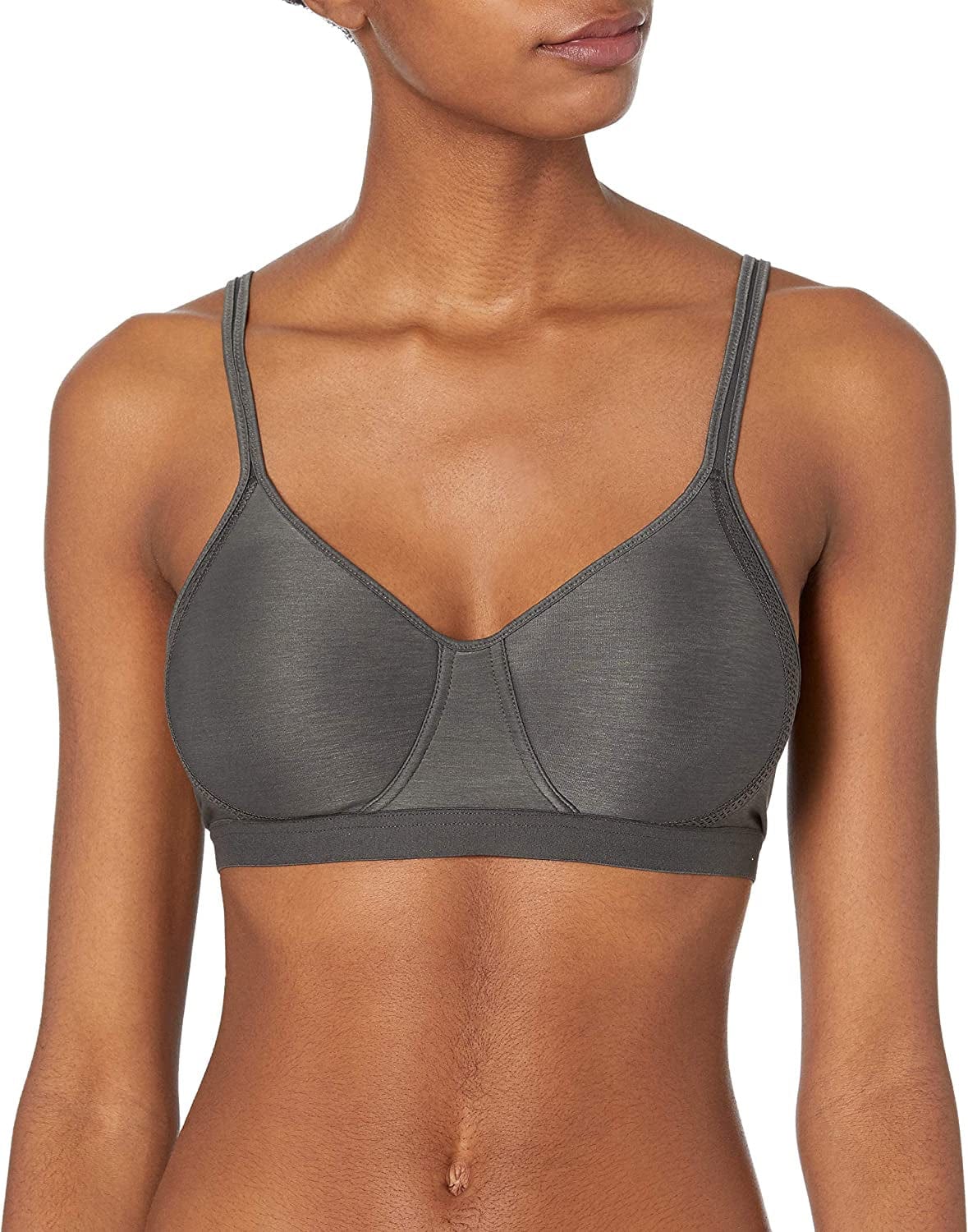Hanes Women'S X-Temp Cooling Wireless Bra, Comfortable Wirefree T-Shirt Bra (Retired Colors) Gravel Grey Heather / Small