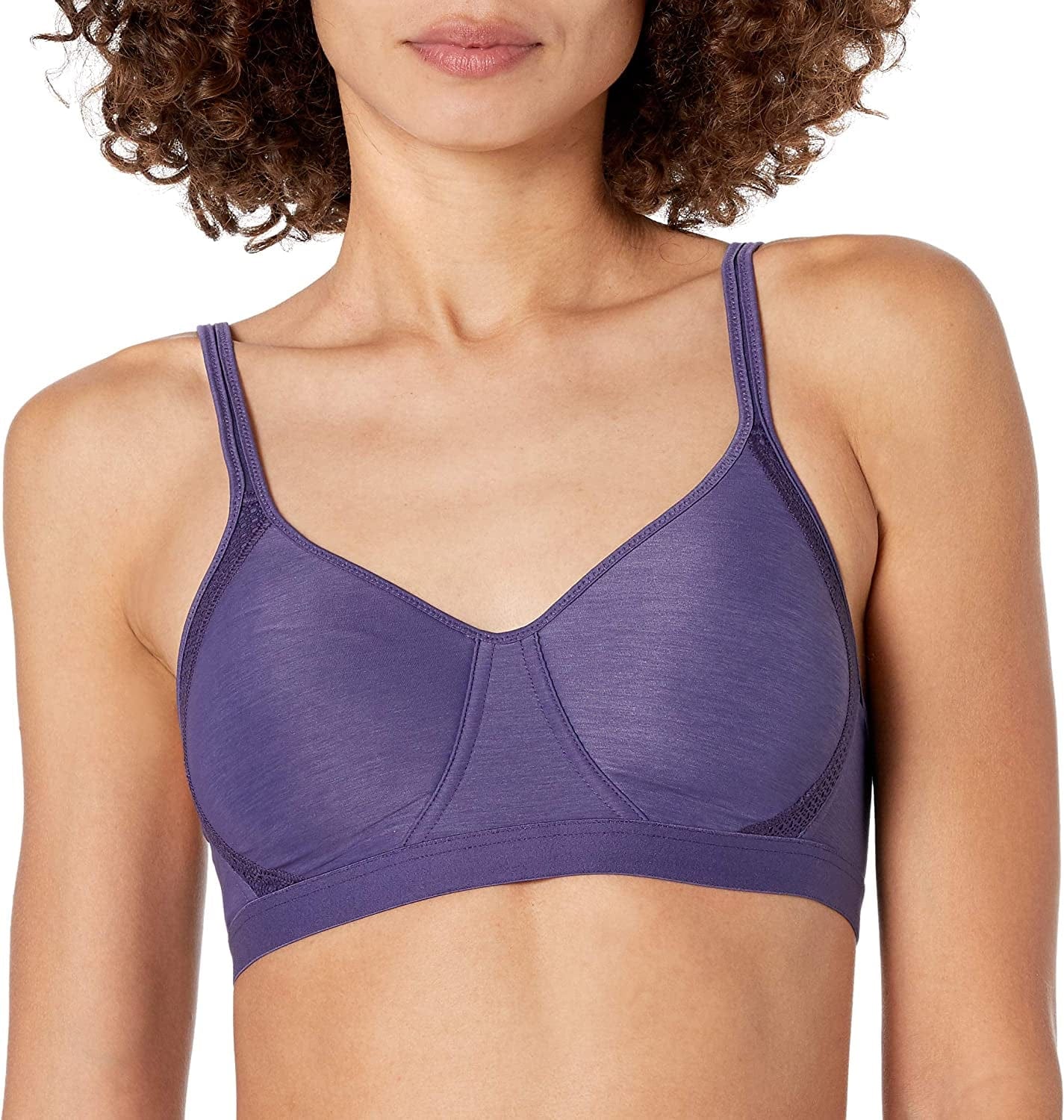 Hanes Women'S X-Temp Cooling Wireless Bra, Comfortable Wirefree T-Shirt Bra (Retired Colors) Timeless Purple Heather / Medium