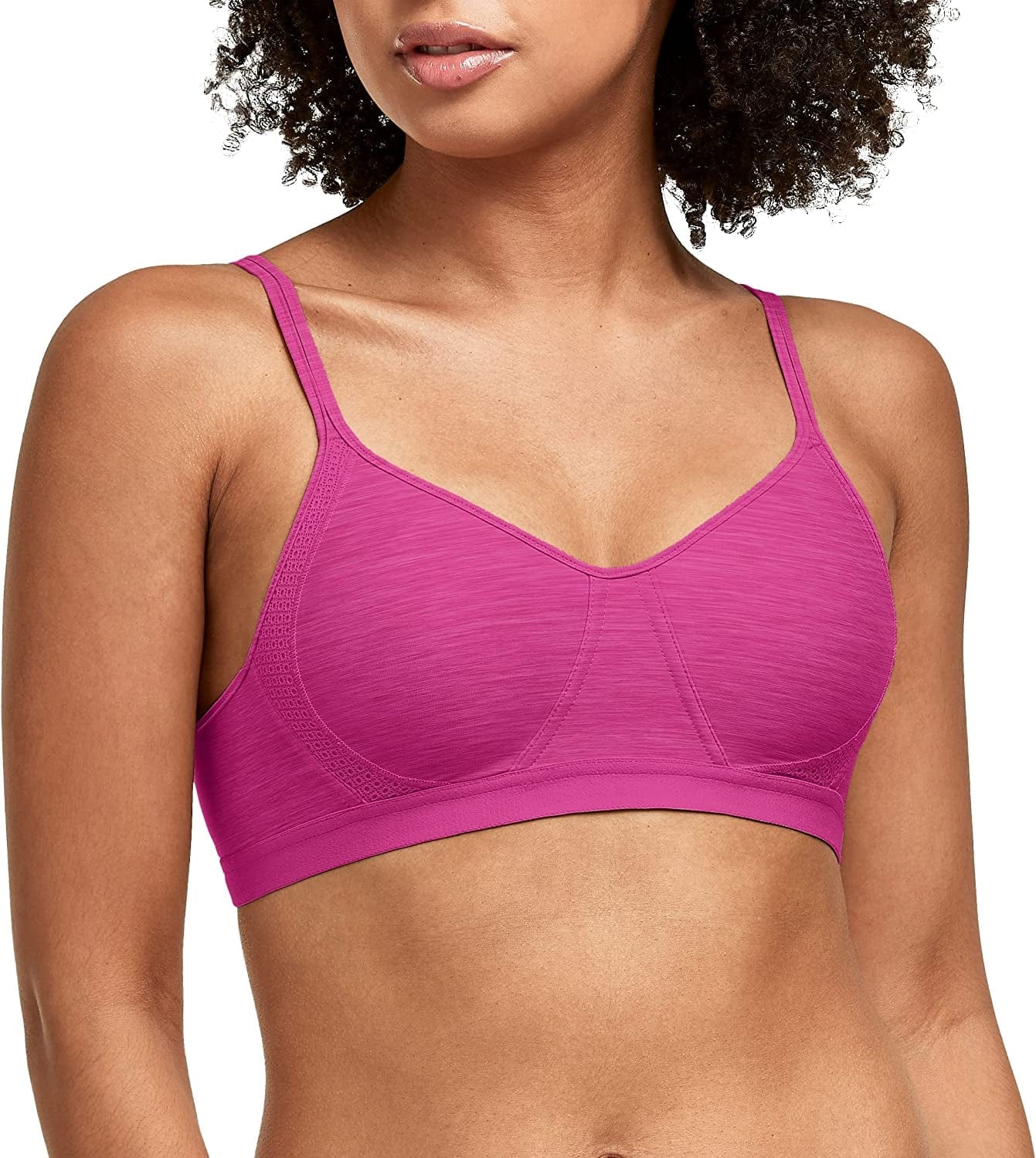 Hanes Women'S X-Temp Cooling Wireless Bra, Comfortable Wirefree T-Shirt Bra (Retired Colors) Fantastic Fuchsia Heather / Small