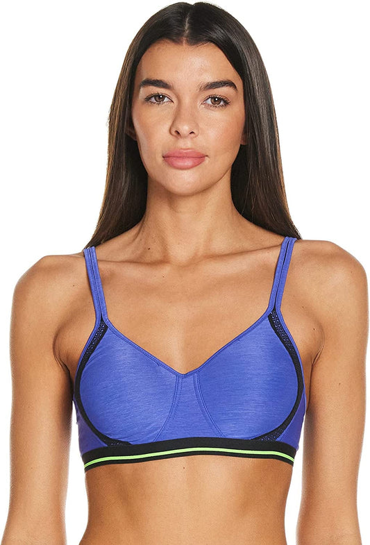 Hanes Women'S X-Temp Cooling Wireless Bra, Comfortable Wirefree T-Shirt Bra (Retired Colors) Clematis Blue Heather/Black / 3X-Large