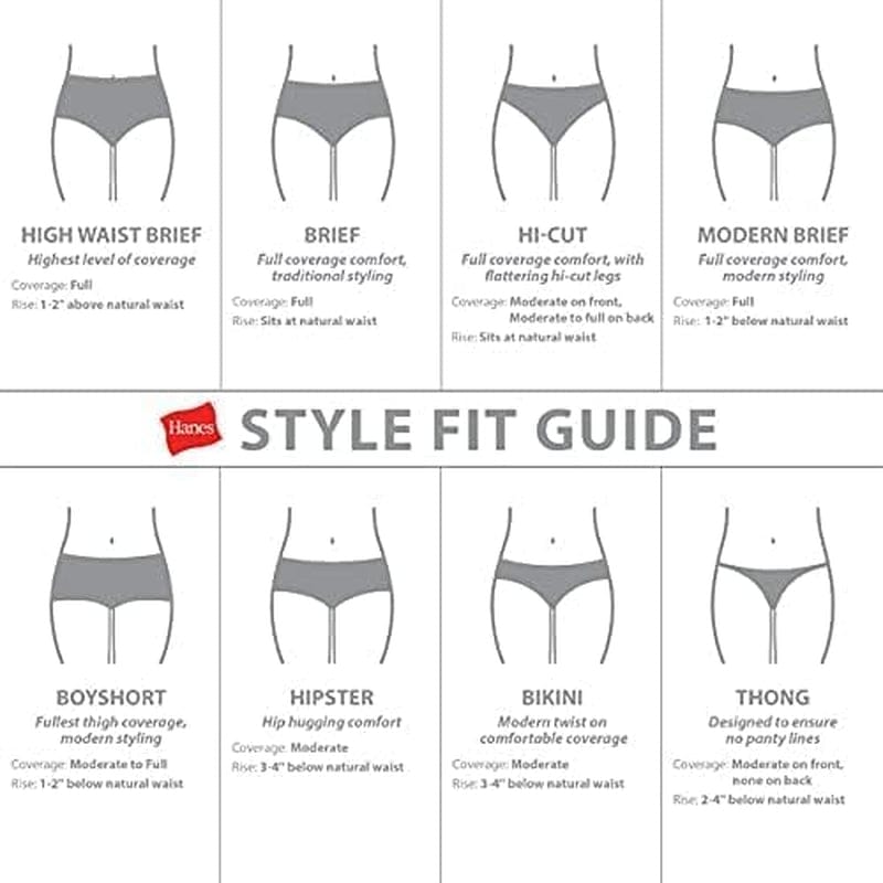 Hanes Womens Cotton Stretch Panties, Moisture-Wicking Cotton Underwear, 10-Pack (Colors May Vary)