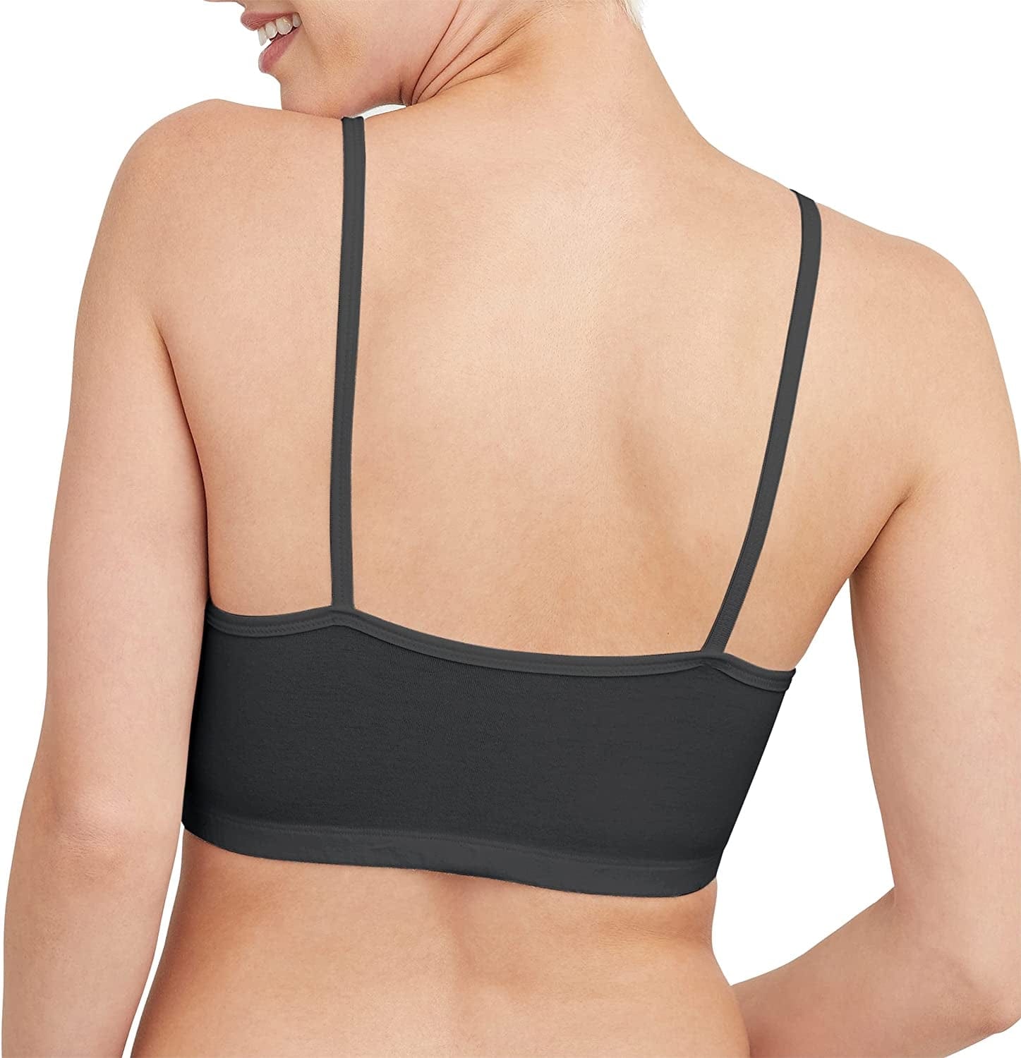 Hanes Womens String Bralette Pack, Low-Impact Bra, Cooling Stretch Cotton Bralette, 3-Pack