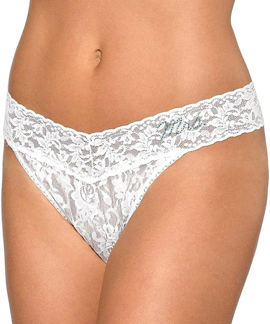 Hanky Panky "I DO" Original Rise Bridal White/Blue Thong White/Blue / One Size