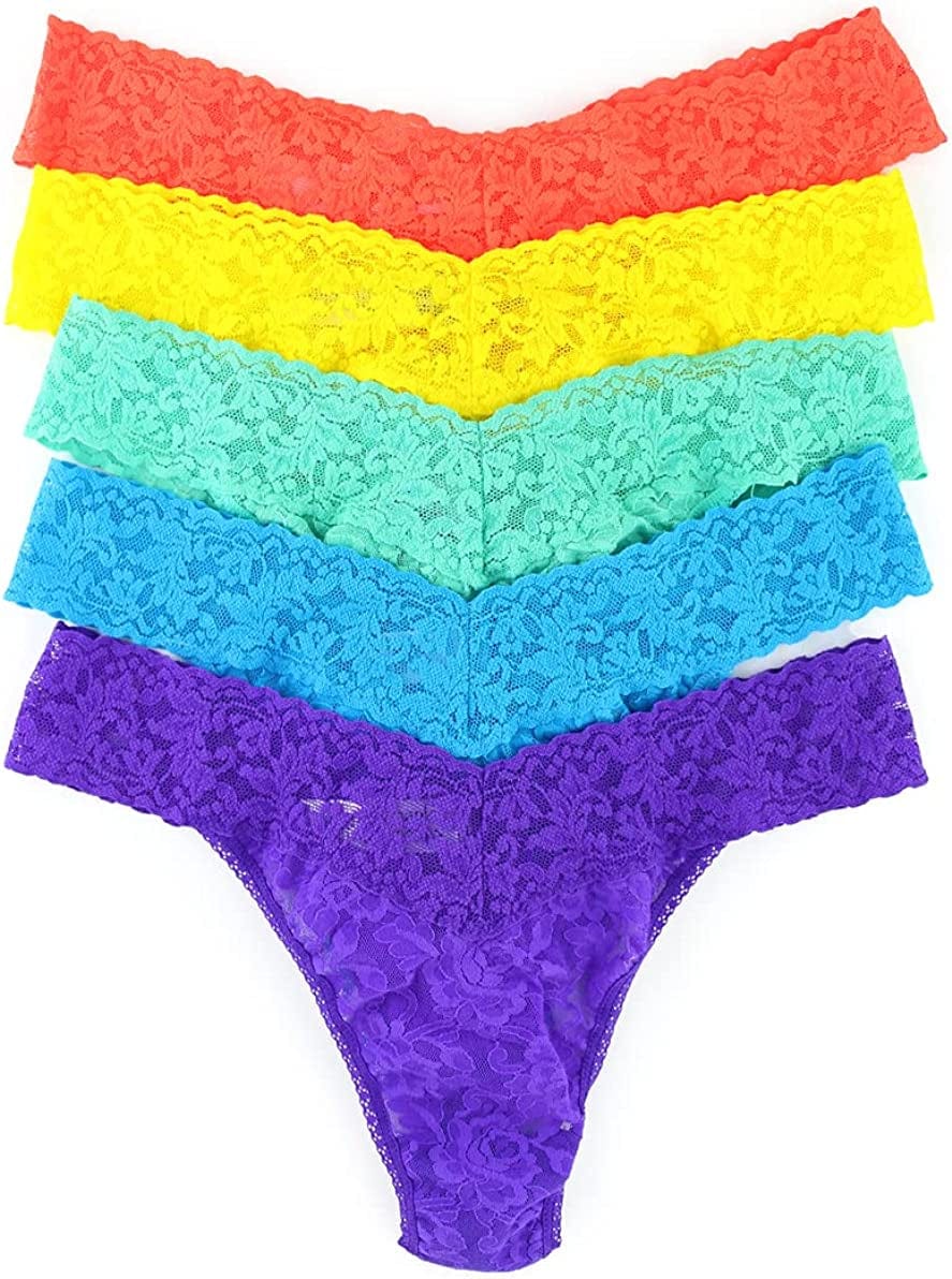 Hanky Panky ORG THG 5PK PRNT BOX Tangelo/Sunshine Yellow/Agave Green/Island Blue/Royal Purple / One Size