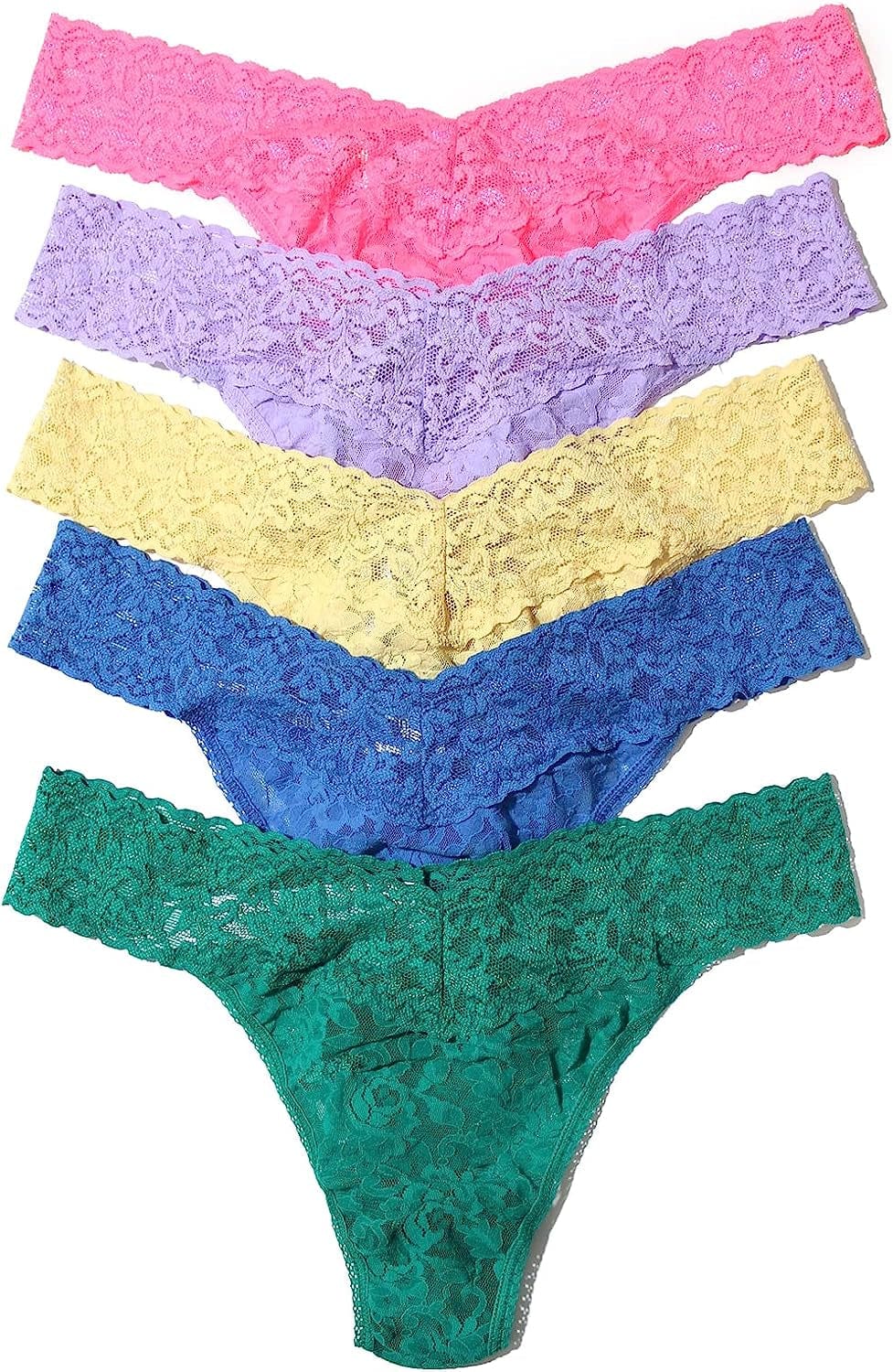 Hanky Panky ORG THG 5PK PRNT BOX Sizzle Pink/Hyacinth/Buttercup/Sea Blue/So Jaded / One Size