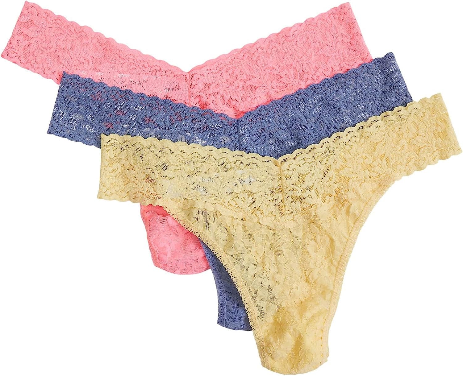 Hanky Panky plus THG 3PK PRNT BOX Peach Fizz/Chambray/Buttercup / One Size