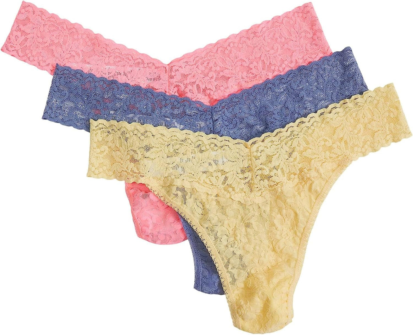 Hanky Panky plus THG 3PK PRNT BOX Peach Fizz/Chambray/Buttercup / One Size