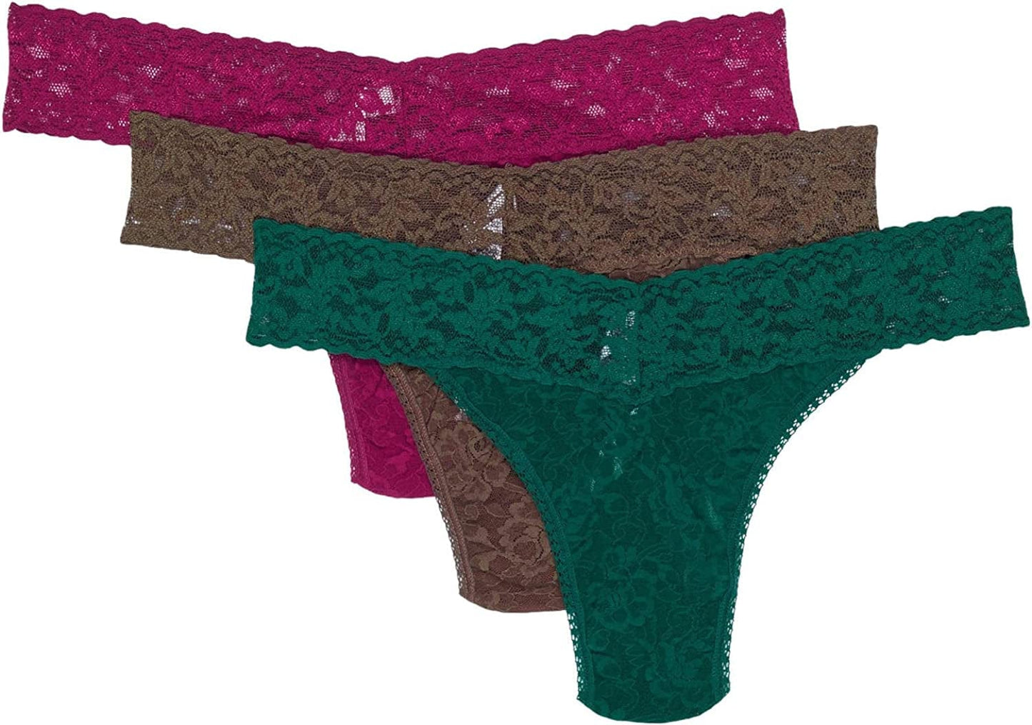 Hanky Panky plus THG 3PK PRNT BOX Cranberry, Cappucino, Ivy / One Size Plus