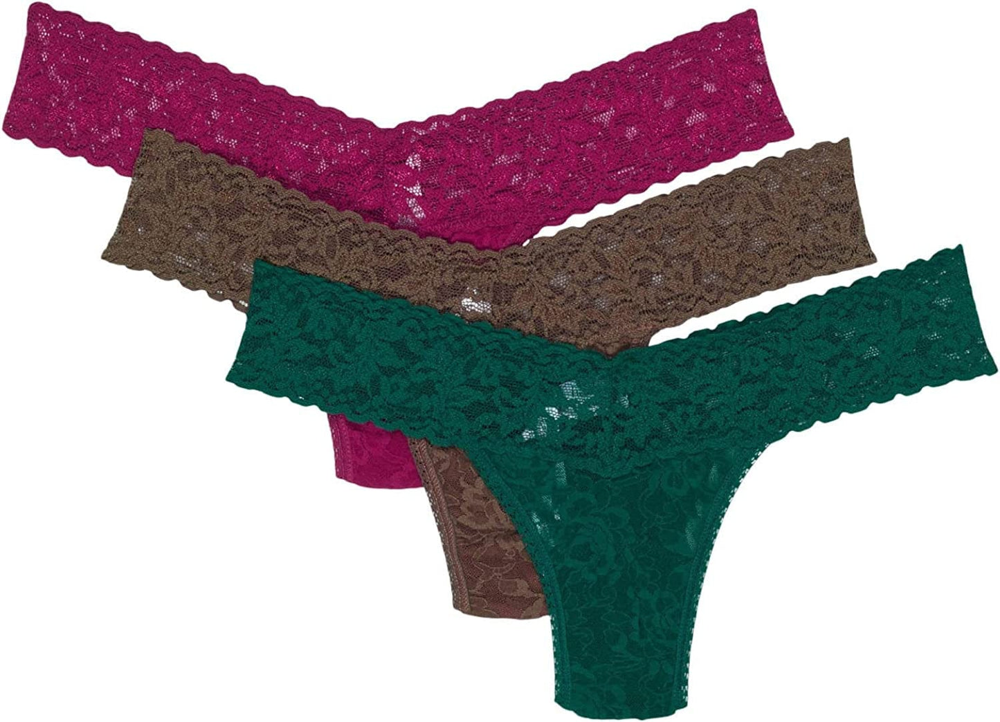 Hanky Panky plus THG 3PK PRNT BOX Cranberry/Cappuccino/Ivy / One Size