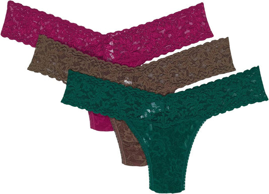 Hanky Panky plus THG 3PK PRNT BOX Cranberry/Cappuccino/Ivy / One Size