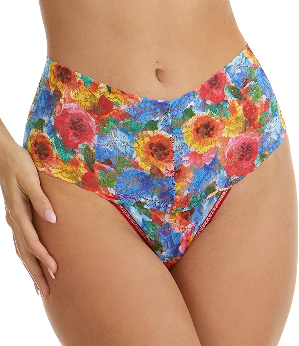 Hanky Panky, Retro Thong, OS Fits 0-12 Bold Blooms / One Size