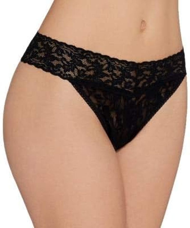 Hanky Panky, Signature Lace Original Rise Thong 3 Pack, One Size (4-14) Black / One Size