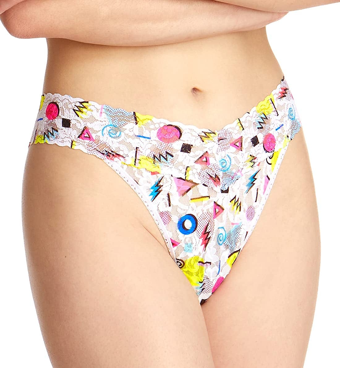 Hanky Panky Teens Floral Mashup Original Rise Thong 80s Rad Geo / One Size