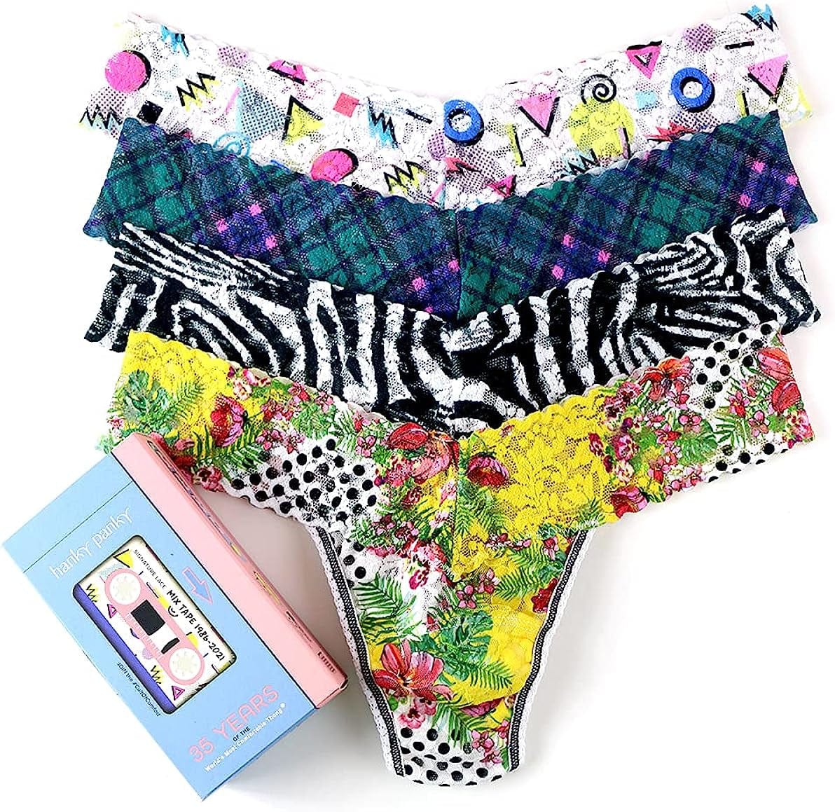 Hanky Panky Walkman Featuring 1980S - 2010S 4-Pack Low Rise Thongs Multi / One Size