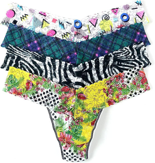 Hanky Panky Walkman Featuring 1980S - 2010S 4-Pack Low Rise Thongs Multi / One Size