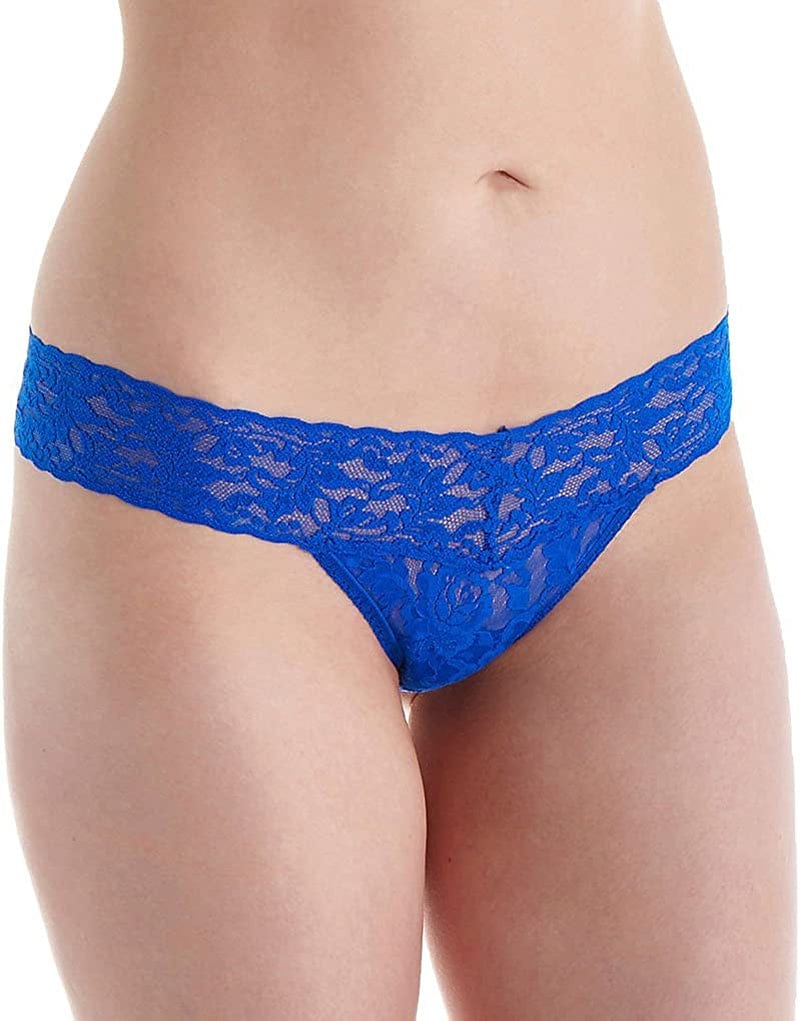 Hanky Panky Women'S Petite Signature Lace Low Rise Thong Sapphire / One Size