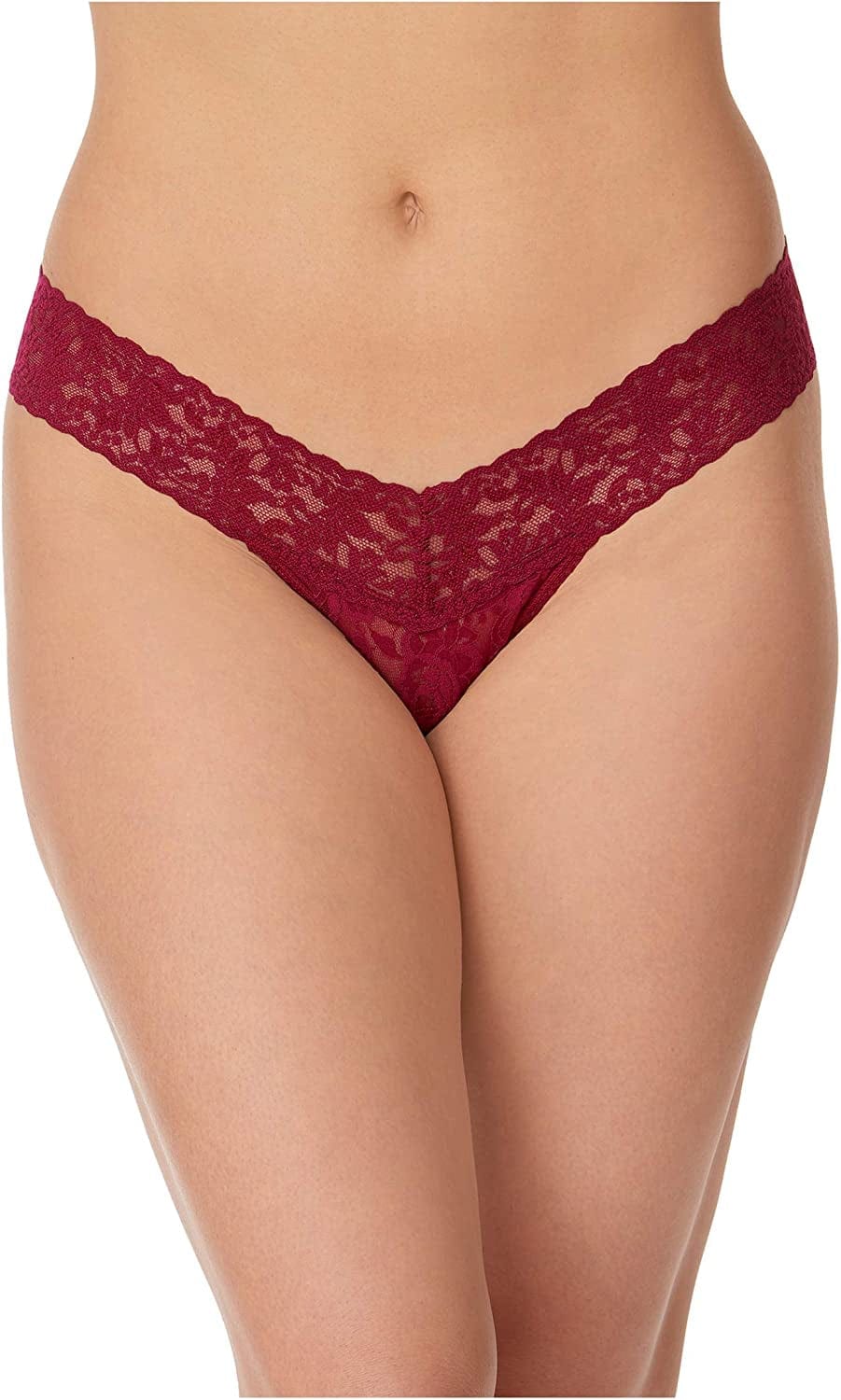 Hanky Panky Women'S Petite Signature Lace Low Rise Thong Dark Pomegranate / One Size