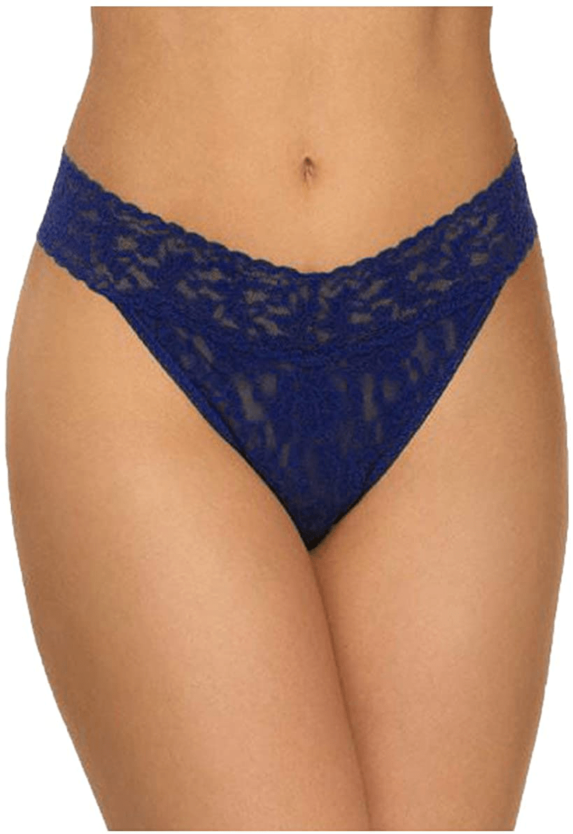 hanky panky Women's Signature Lace Original Rise Thong Apparel & Accessories > Clothing > Underwear & Socks > Underwear hanky panky Navy