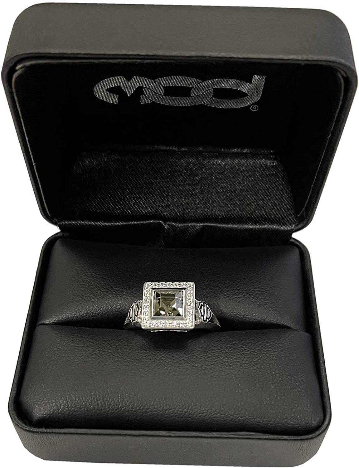 Harley-Davidson Women'S Ring, Black Ice Crystal Outline Bling Ring HDR0362