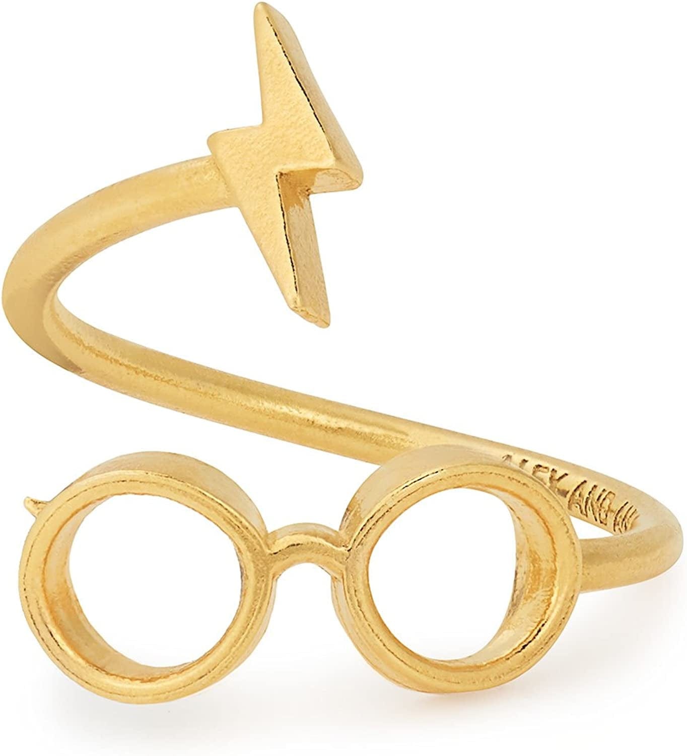 Harry Potter Glasses Ring Wrap 14kt Gold Plated / Adjustable