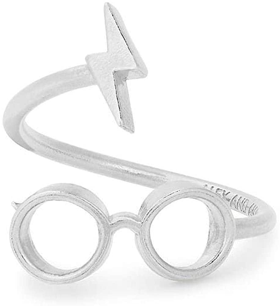 Harry Potter Glasses Ring Wrap Sterling Silver / Adjustable