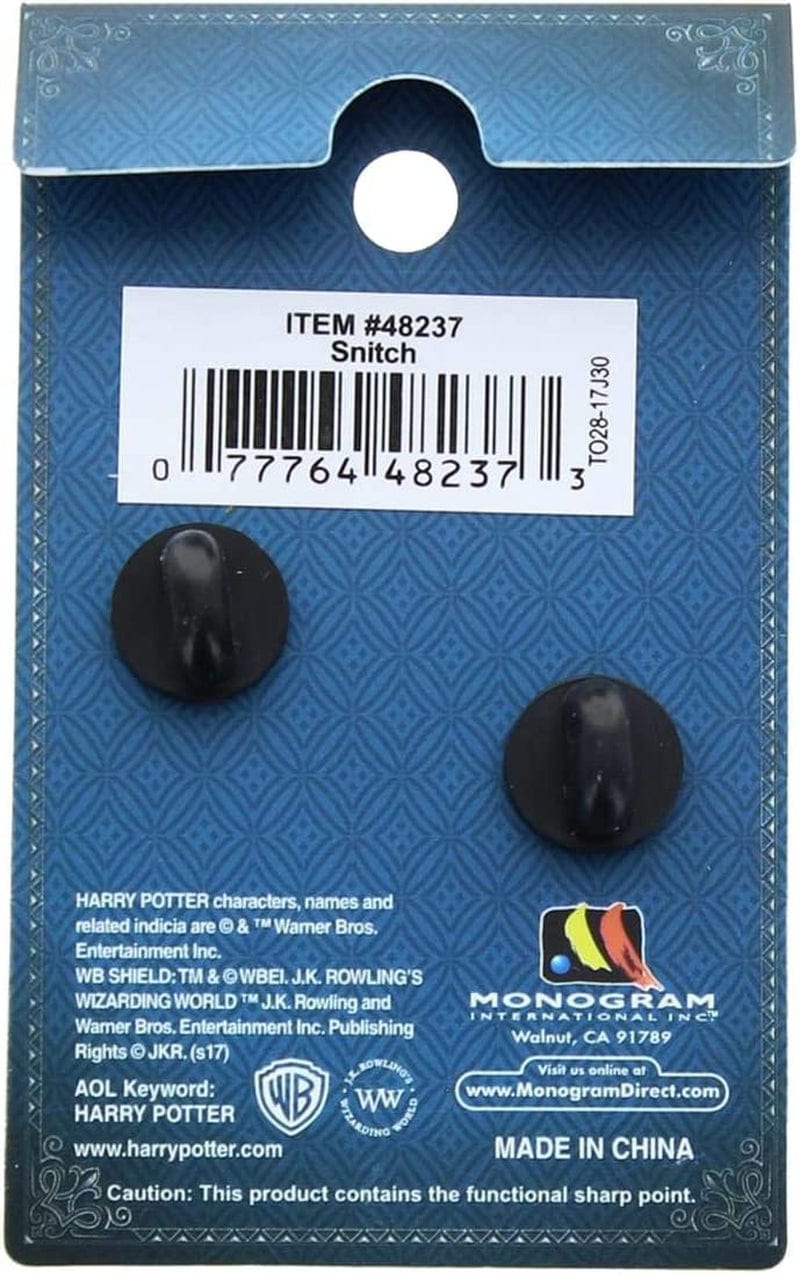 Harry Potter Snitch Pewter Lapel Pin Novelty Accessory,Silver,1"