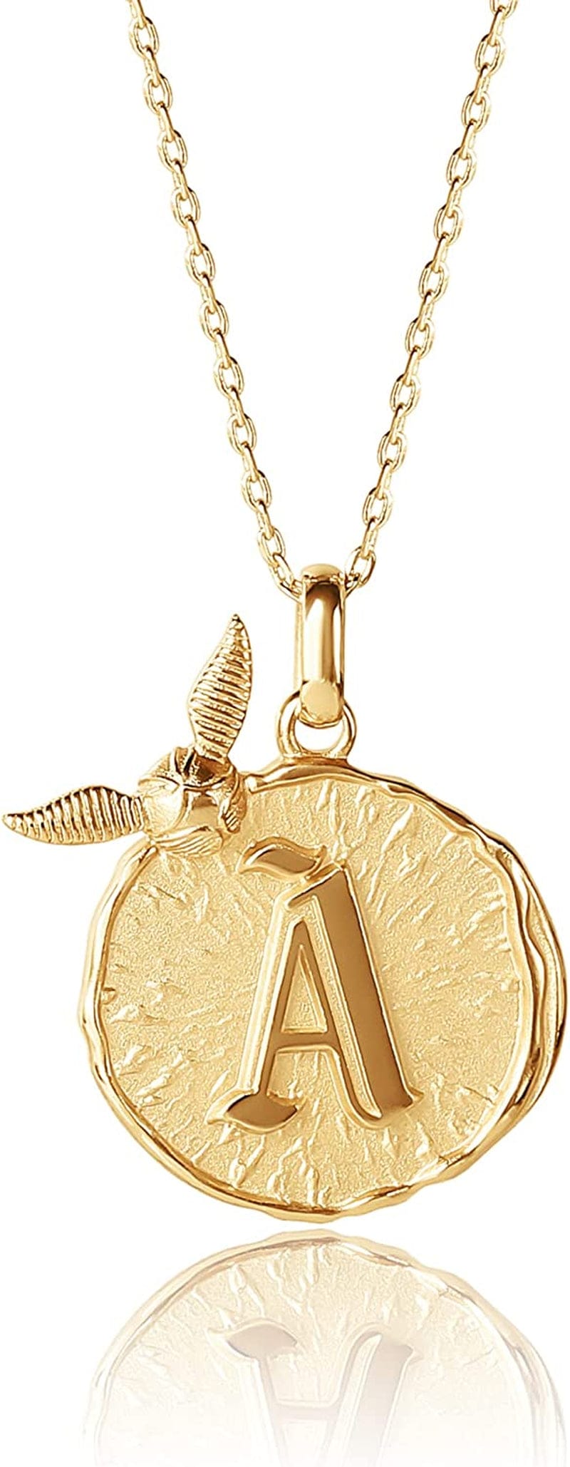 Harry Potter Wizarding World Golden Snitch Initial Pendant Necklace, Gold Plated, 18", Choose Letter Yellow A