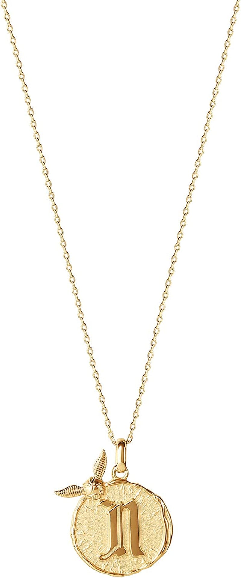 Harry Potter Wizarding World Golden Snitch Initial Pendant Necklace, Gold Plated, 18", Choose Letter