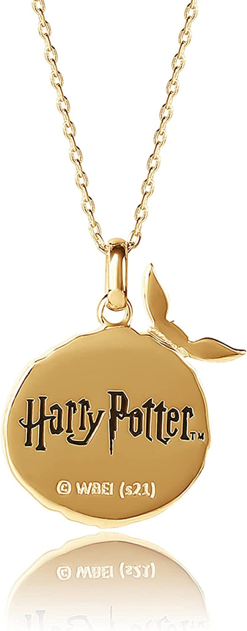 Harry Potter Wizarding World Golden Snitch Initial Pendant Necklace, Gold Plated, 18", Choose Letter
