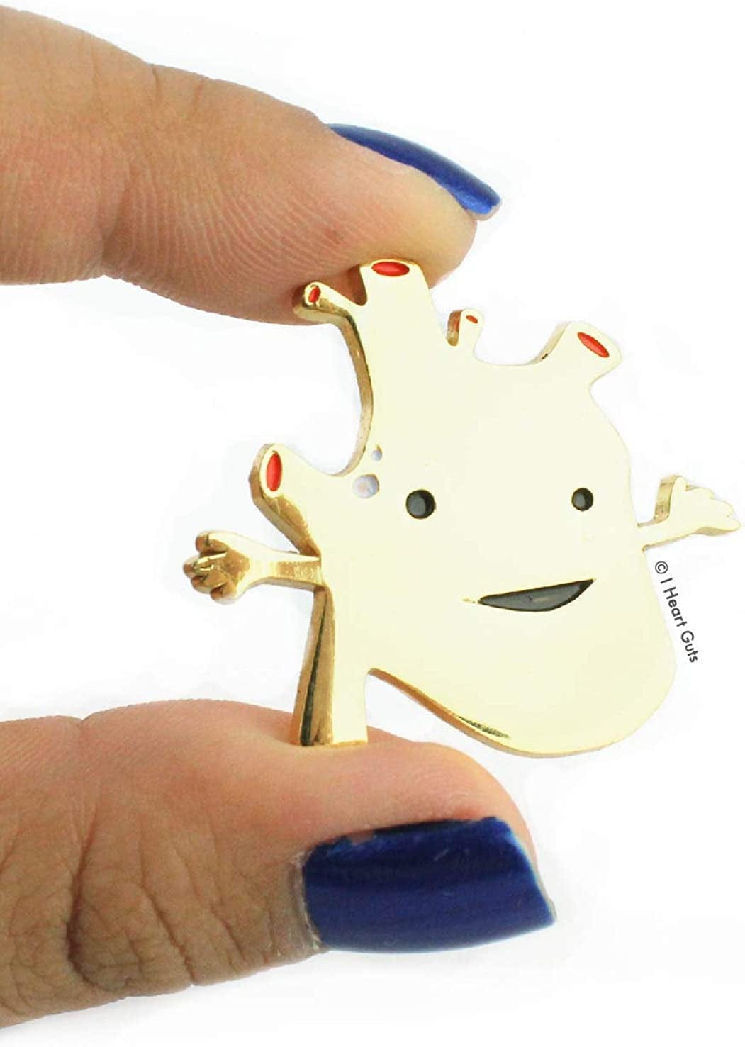 Heart of Gold Lapel Pin - Faux Gold Metallic Enamel Pin
