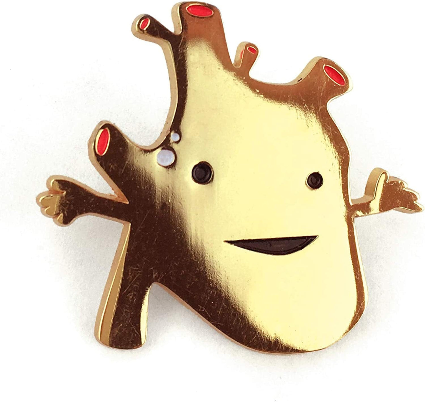 Heart of Gold Lapel Pin - Faux Gold Metallic Enamel Pin