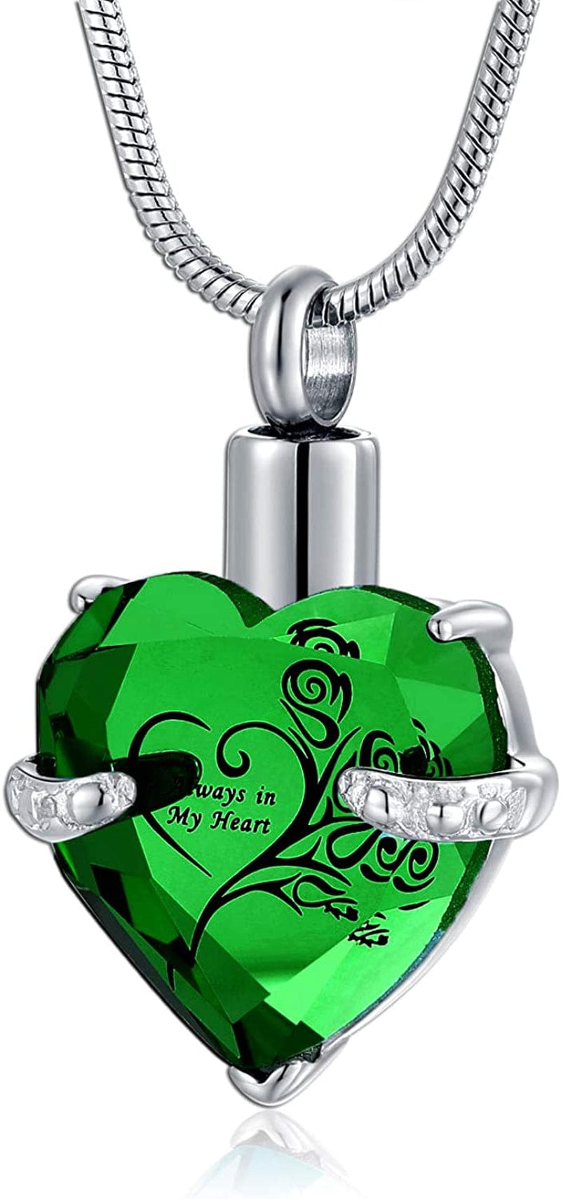 Heart Urn Necklace for Ashes Stainless Steel Cremation Jewelry for Ashes Keepsake Necklaces … Z-Green