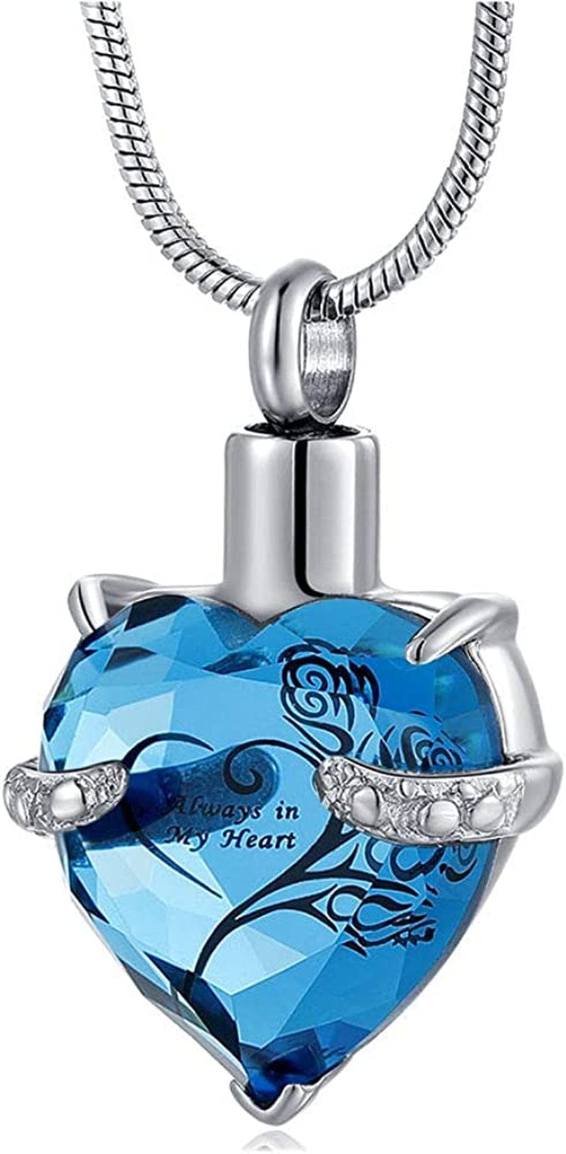 Heart Urn Necklace for Ashes Stainless Steel Cremation Jewelry for Ashes Keepsake Necklaces … Z-Lake Blue Heart