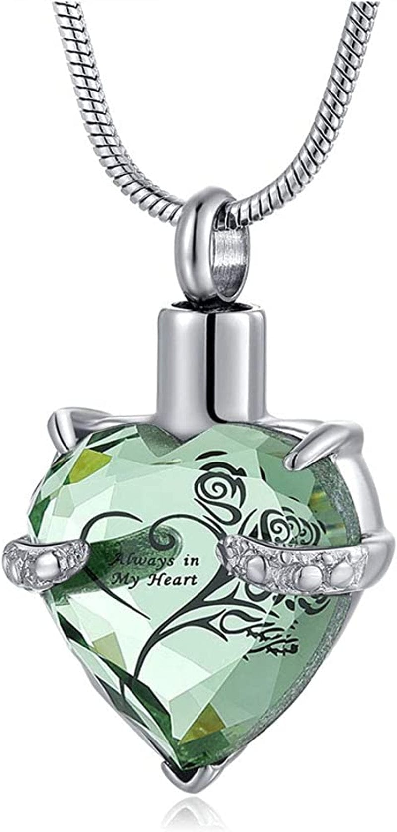 Heart Urn Necklace for Ashes Stainless Steel Cremation Jewelry for Ashes Keepsake Necklaces … Z-LG Always in my heart