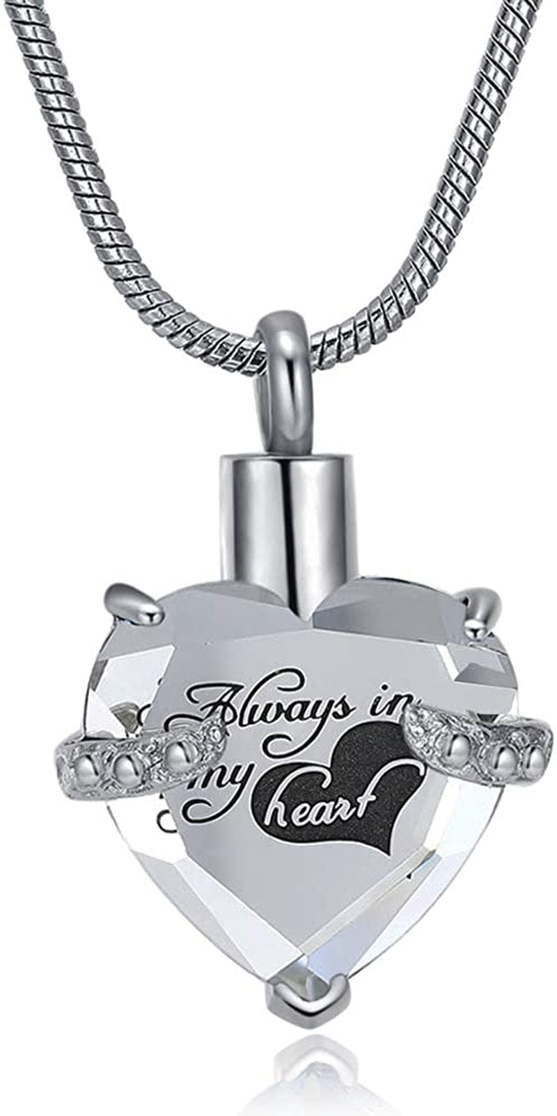 Heart Urn Necklace for Ashes Stainless Steel Cremation Jewelry for Ashes Keepsake Necklaces … Z-Clear