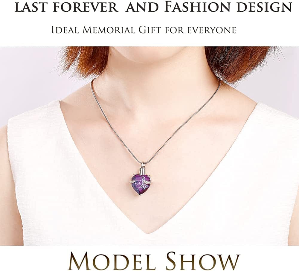 Heart Urn Necklace for Ashes Stainless Steel Cremation Jewelry for Ashes Keepsake Necklaces …