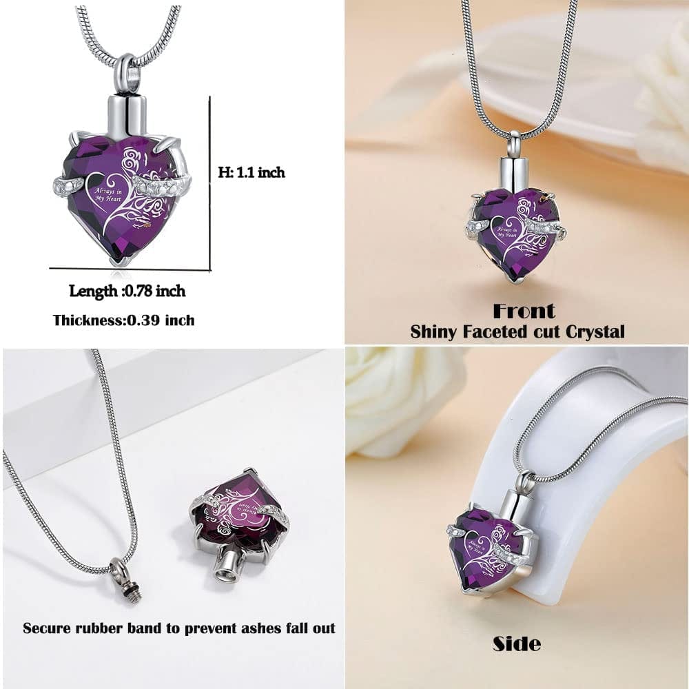Heart Urn Necklace for Ashes Stainless Steel Cremation Jewelry for Ashes Keepsake Necklaces …