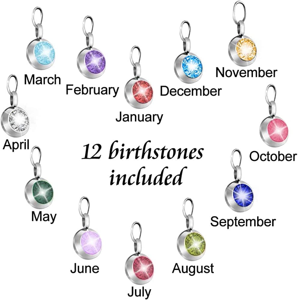 Heart Urn Necklace for Ashes with 12 Birthstones Cremation Jewelry for Ashes -Your Wings Were Ready My Heart Was Not