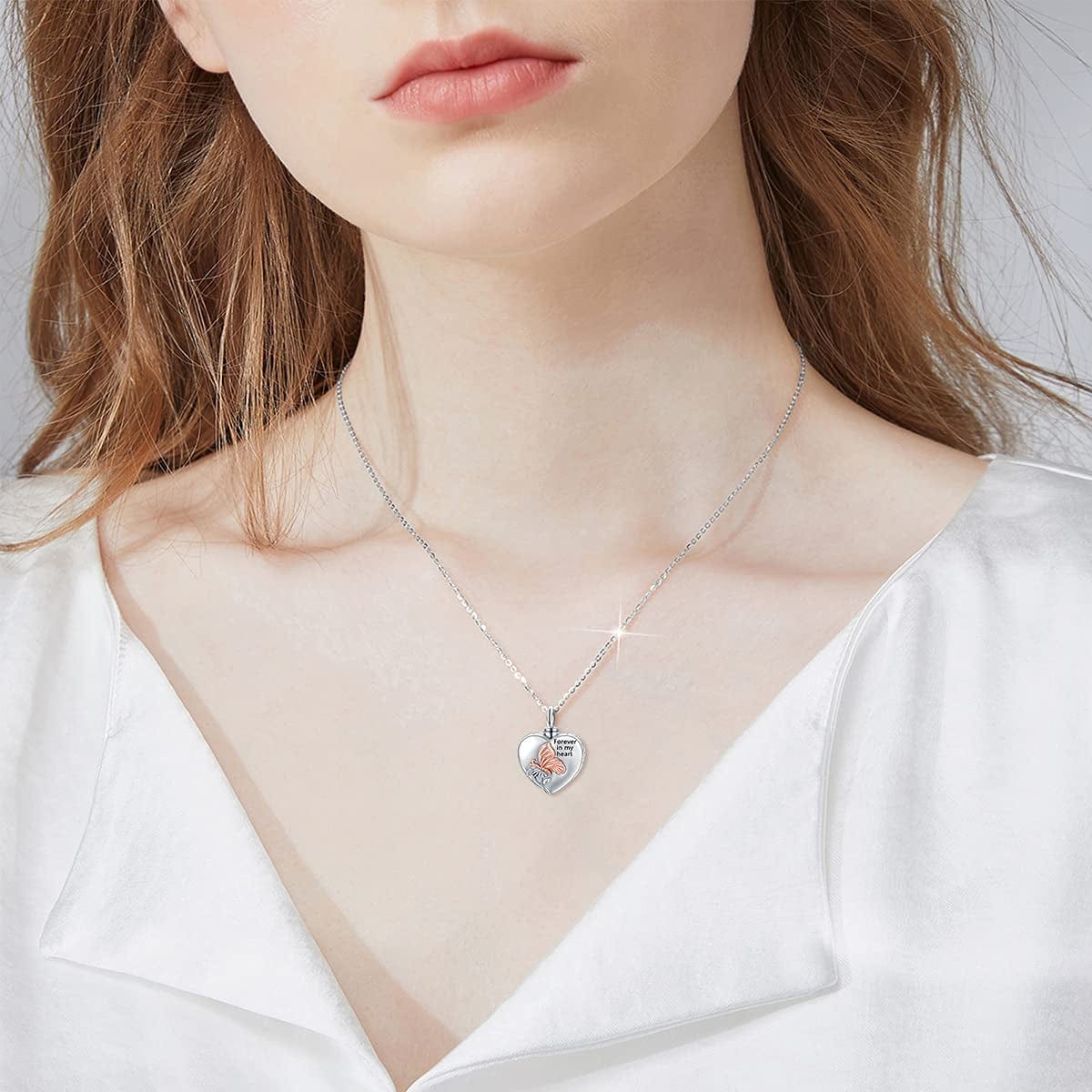 Heart Urn Necklaces for Ashes Sterling Silver Hummingbird Sunflower/Butterfly Daisy /Heart Elephant Urn Necklace Cremation Memory Jewelry for Women Men