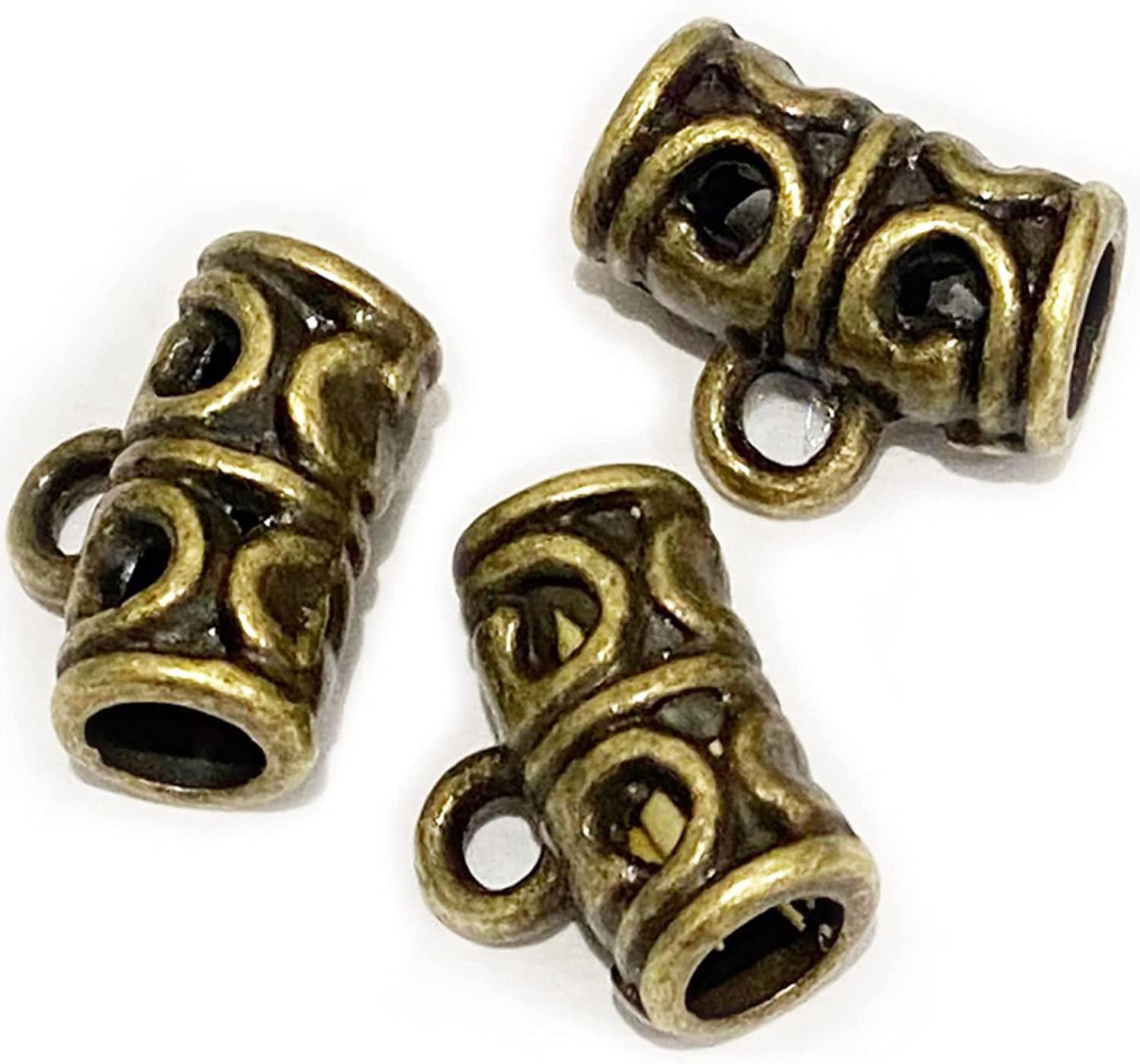 Heather'S Cf Spacer Bead Bail Beads Bead Hanger Fit Charm European Bracelet Pendant Silver Bail Tube Beads 78Pcs Brass tube bail