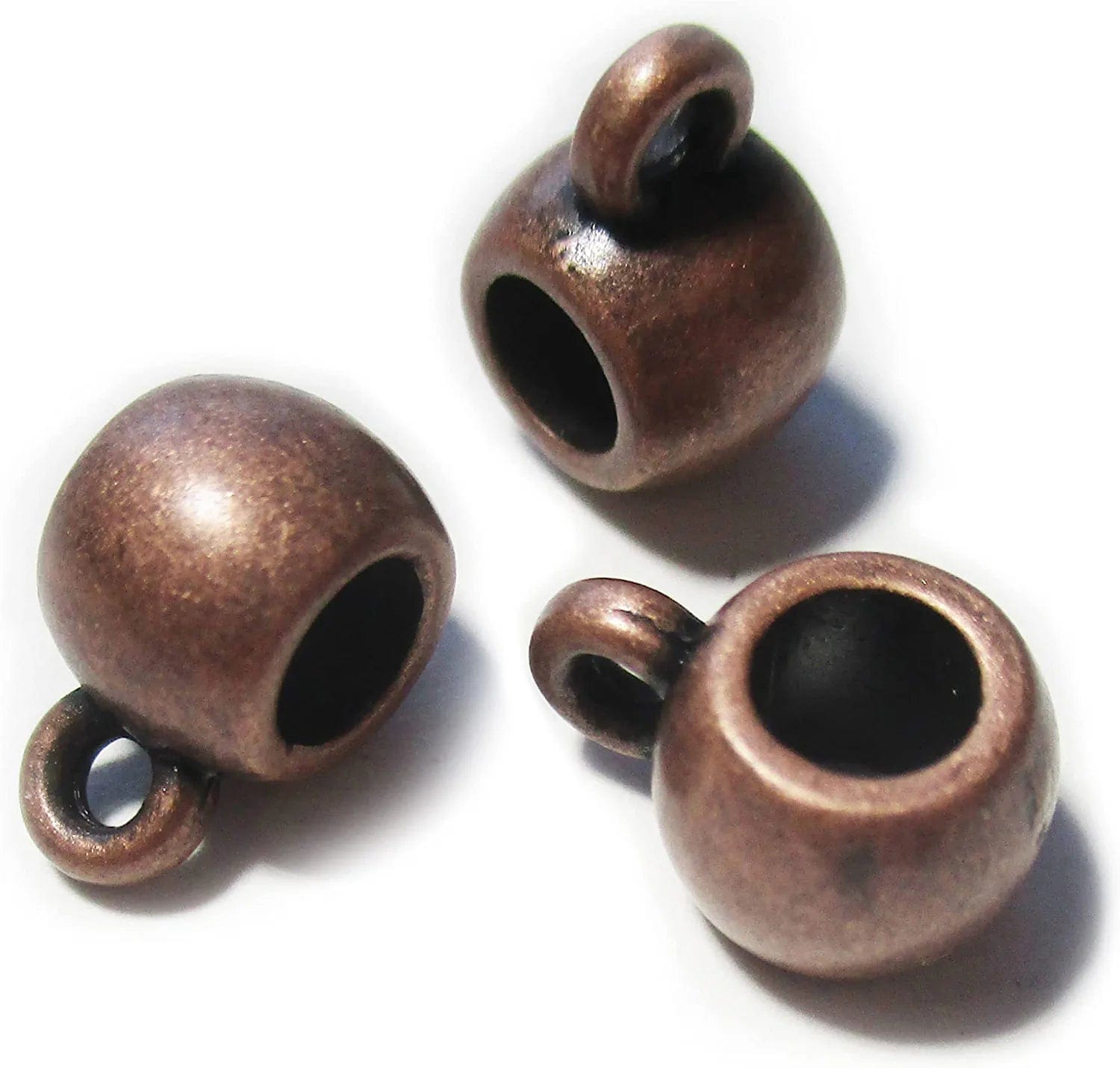 Heather'S Cf Spacer Bead Bail Beads Bead Hanger Fit Charm European Bracelet Pendant Silver Bail Tube Beads 78Pcs Antique Copper-plated Smooth Bail