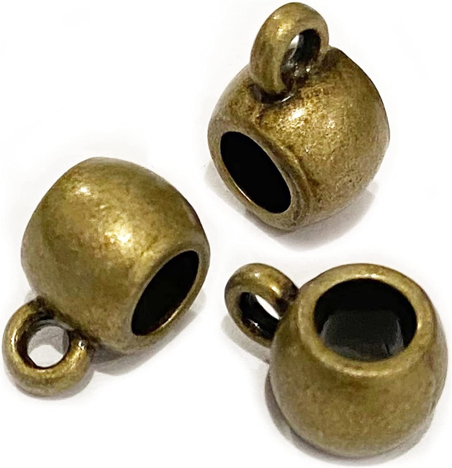 Heather'S Cf Spacer Bead Bail Beads Bead Hanger Fit Charm European Bracelet Pendant Silver Bail Tube Beads 78Pcs Brass-plated triangle bail