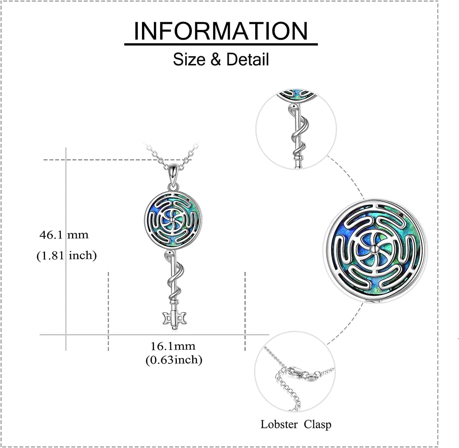 Hecate Necklace S925 Silver Wiccan Wheel of Hecate Goddess Symbol Pendant Necklace for Women Style C-Hecate Goddess