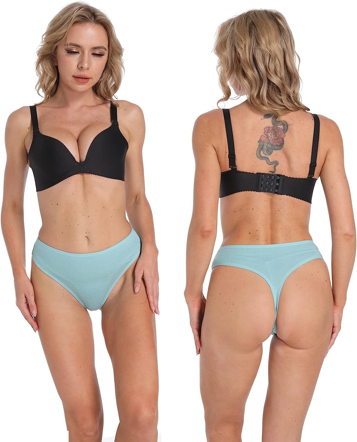 High Waisted Cotton Thongs Underwear for Women Breathable Sport Athletics Panties High Rise plus Size Multipack