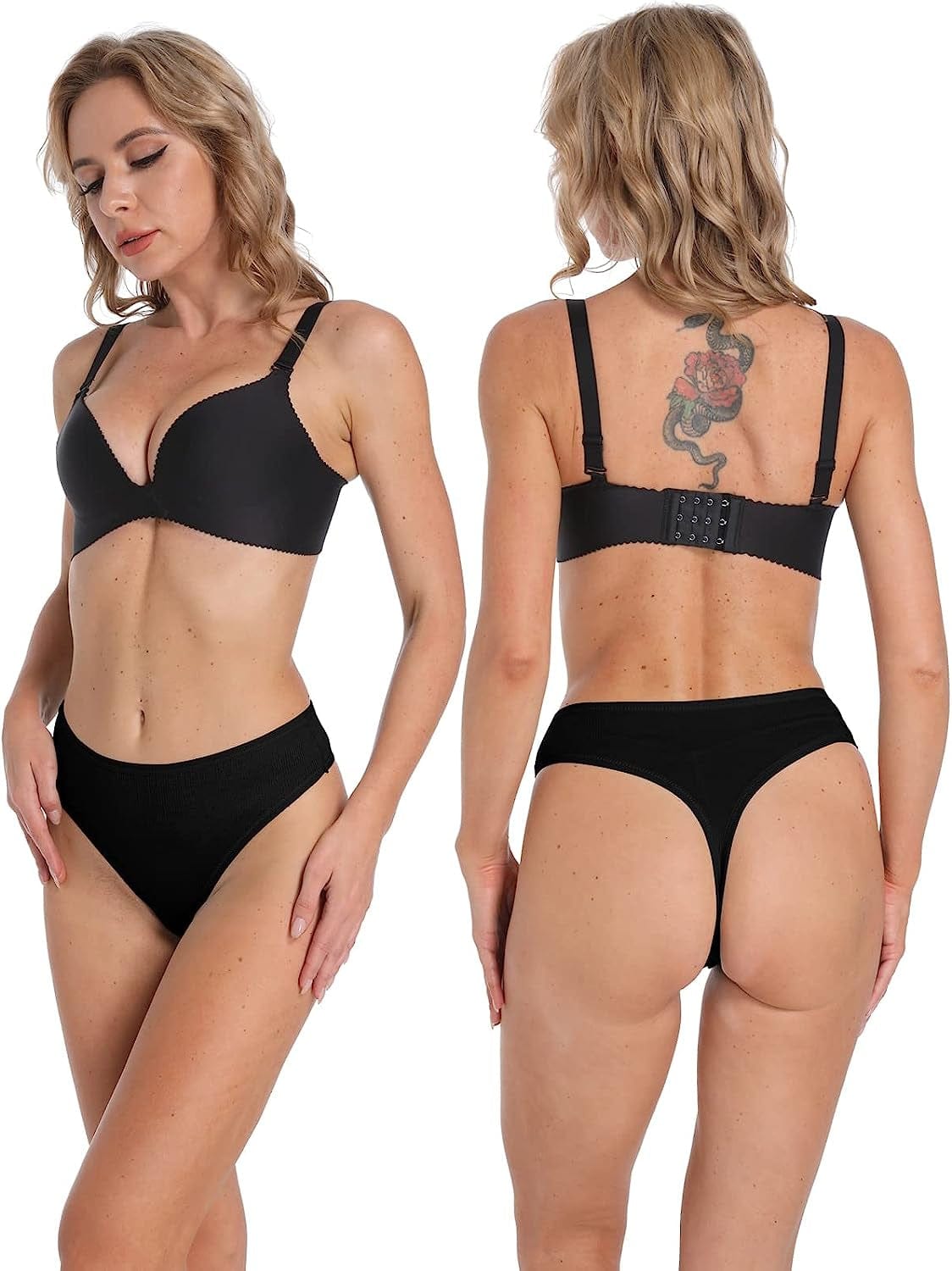 High Waisted Cotton Thongs Underwear for Women Breathable Sport Athletics Panties High Rise plus Size Multipack