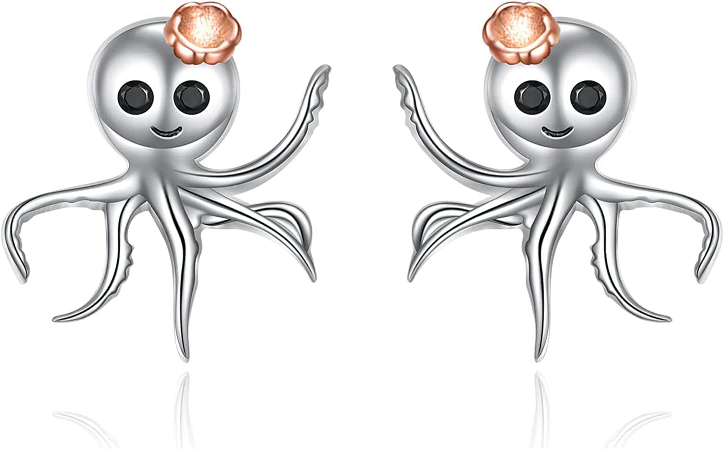 Highland Cow Scottie Dog Greyhound Chihuahua Flamingo Octopus Stud Earrings Sterling Silver Cow Bull Earrings Cute Animal Lover Jewelry Gifts Octopus