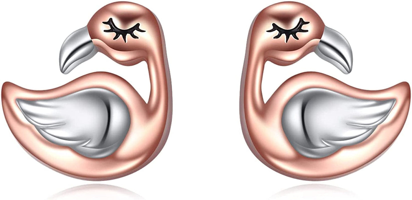 Highland Cow Scottie Dog Greyhound Chihuahua Flamingo Octopus Stud Earrings Sterling Silver Cow Bull Earrings Cute Animal Lover Jewelry Gifts Flamingo