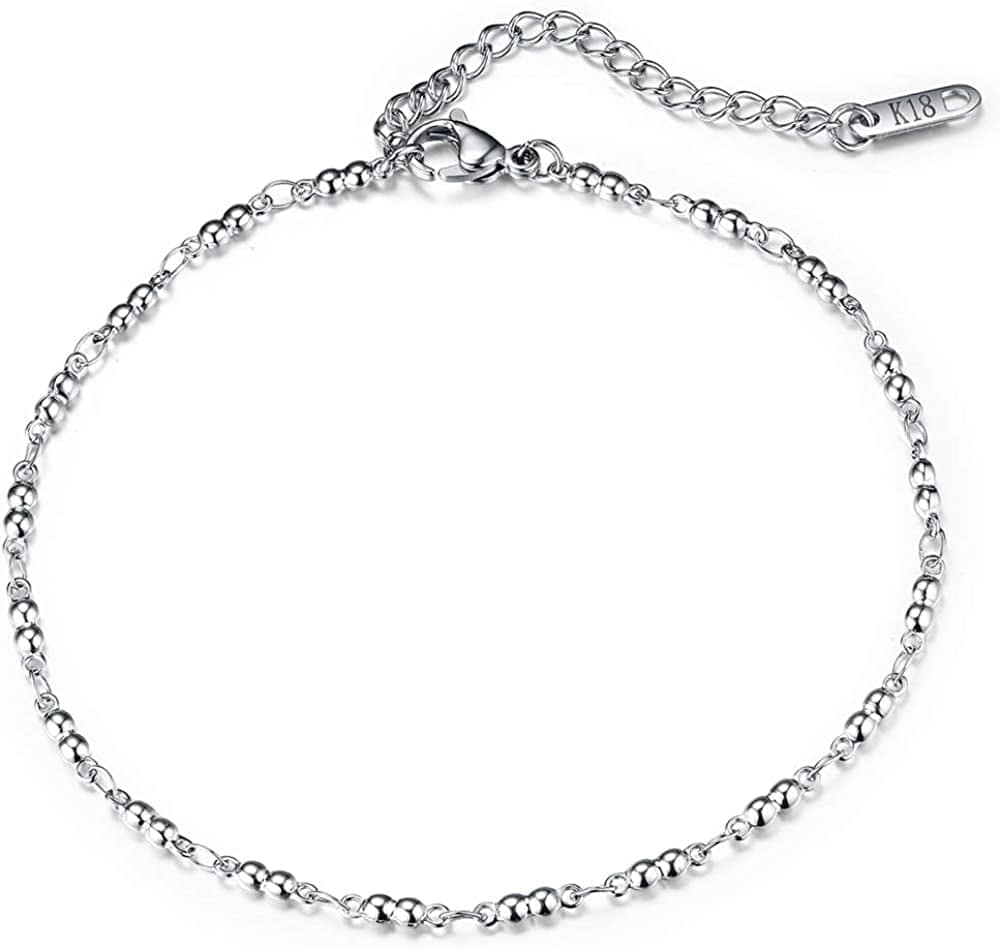 Hoduar Stainless Steel Anklet for Women, Non-Fading Dainty Heart Ankle Bracelets Foot Chain Jewelry for Women Apparel & Accessories > Jewelry > Anklets hoduar